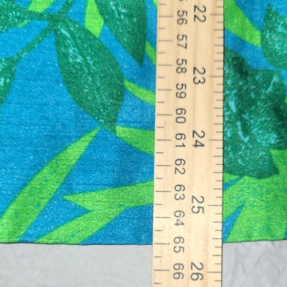 2 Piece Matching Set Capri Tank Top Tropical Palm Print Royal Blue Green Resort - Picture 7 of 16